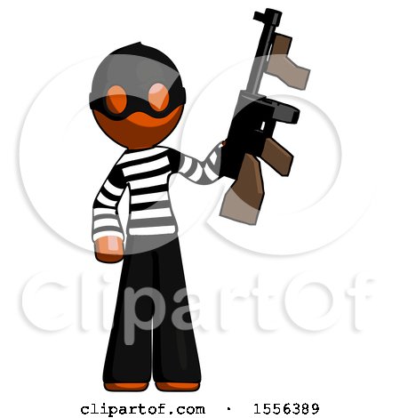 Orange Thief Man Holding Tommygun by Leo Blanchette
