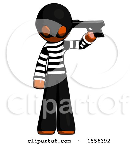 Orange Thief Man Suicide Gun Pose by Leo Blanchette