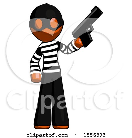 Orange Thief Man Holding Handgun by Leo Blanchette