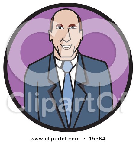 Friendly Professional Business Man In A Blue Suit And Tie Clipart Illustration by Andy Nortnik