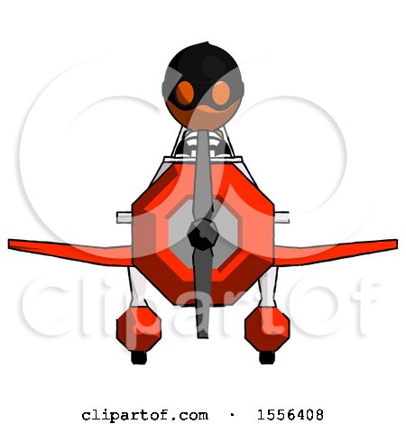 Orange Thief Man in Geebee Stunt Plane Front View by Leo Blanchette