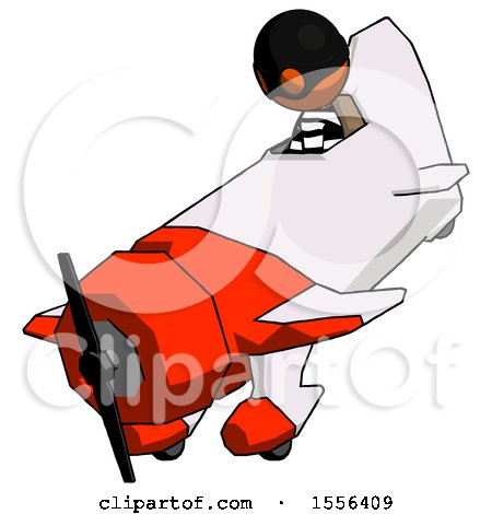 Orange Thief Man in Geebee Stunt Plane Descending View by Leo Blanchette