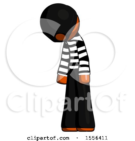 Orange Thief Man Depressed with Head down Turned Left by Leo Blanchette
