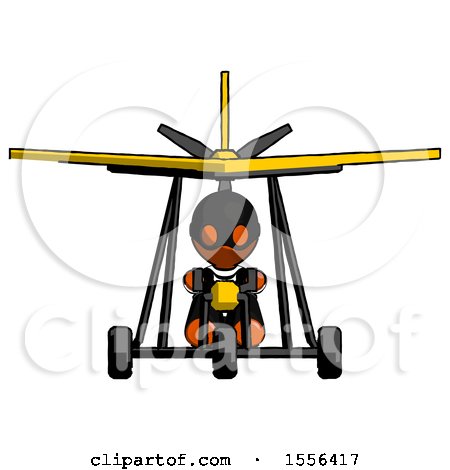 Orange Thief Man in Ultralight Aircraft Front View by Leo Blanchette