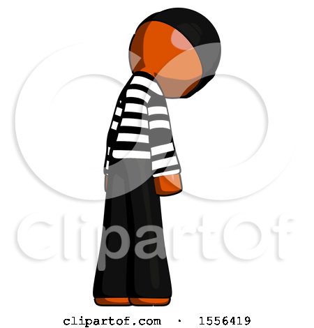 Orange Thief Man Depressed with Head Down, Back to Viewer, Right by Leo Blanchette