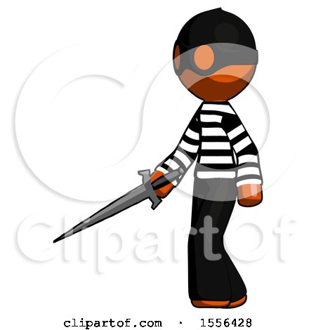 Orange Thief Man with Sword Walking Confidently by Leo Blanchette