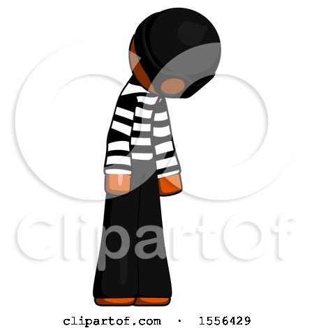 Orange Thief Man Depressed with Head down Turned Right by Leo Blanchette