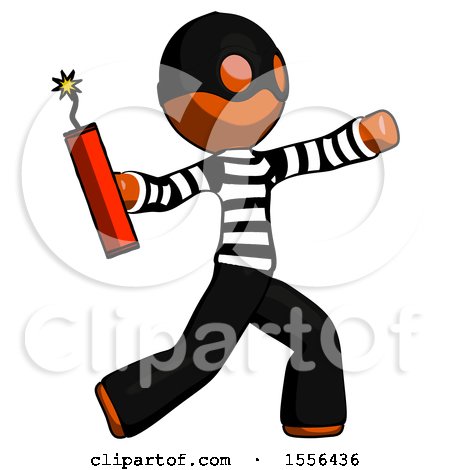 Orange Thief Man Throwing Dynamite by Leo Blanchette