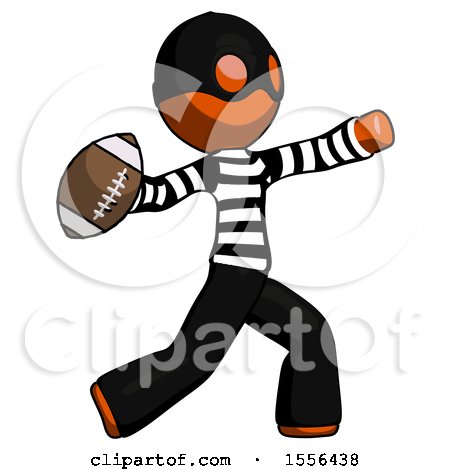 Orange Thief Man Throwing Football by Leo Blanchette