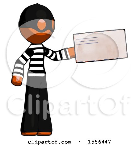 Orange Thief Man Holding Large Envelope by Leo Blanchette