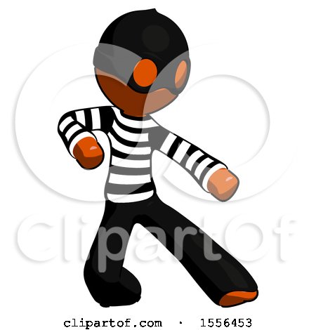 Orange Thief Man Karate Defense Pose Right by Leo Blanchette