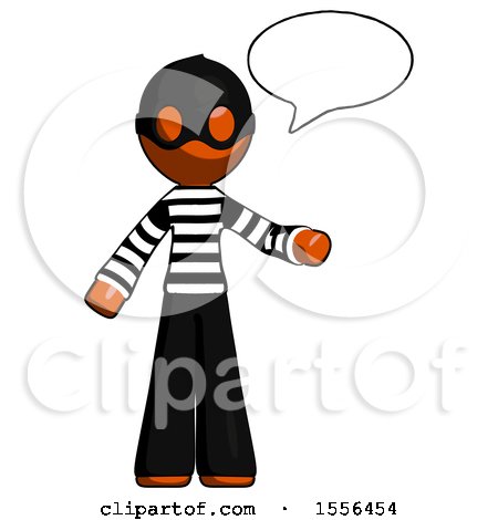Orange Thief Man with Word Bubble Talking Chat Icon by Leo Blanchette
