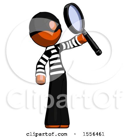 Orange Thief Man Inspecting with Large Magnifying Glass Facing up by Leo Blanchette