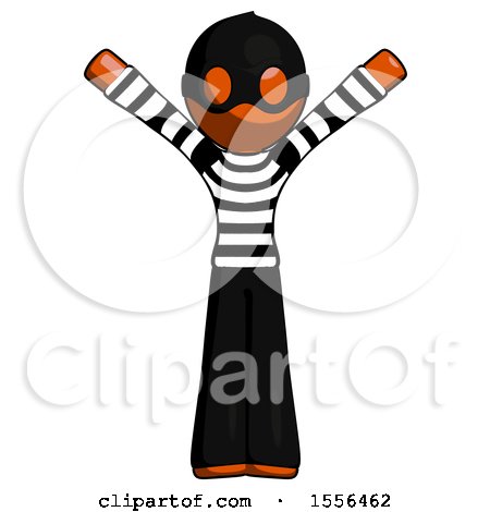 Orange Thief Man with Arms out Joyfully by Leo Blanchette