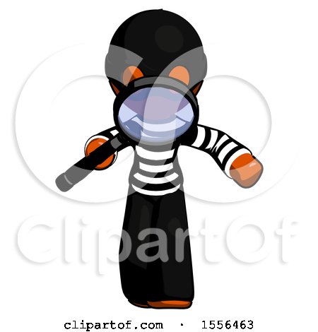 Orange Thief Man Looking down Through Magnifying Glass by Leo Blanchette