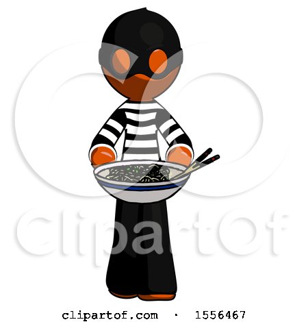 Orange Thief Man Serving or Presenting Noodles by Leo Blanchette