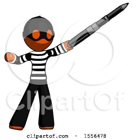 Orange Thief Man Demonstrating That Indeed the Pen Is Mightier by Leo Blanchette