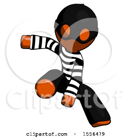 Orange Thief Man Action Hero Jump Pose by Leo Blanchette