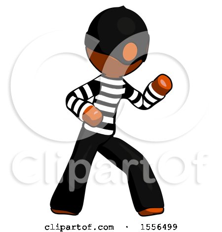 Orange Thief Man Martial Arts Defense Pose Right by Leo Blanchette