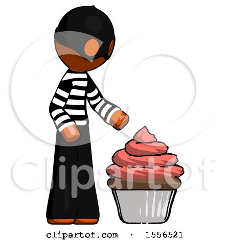 Orange Thief Man with Giant Cupcake Dessert by Leo Blanchette