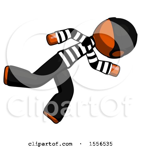 Orange Thief Man Running While Falling down by Leo Blanchette