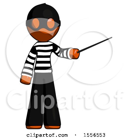 Orange Thief Man Teacher or Conductor with Stick or Baton Directing by Leo Blanchette
