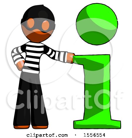 Orange Thief Man with Info Symbol Leaning up Against It by Leo Blanchette