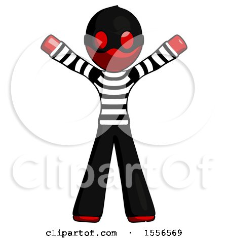 Red Thief Man Surprise Pose, Arms and Legs out by Leo Blanchette