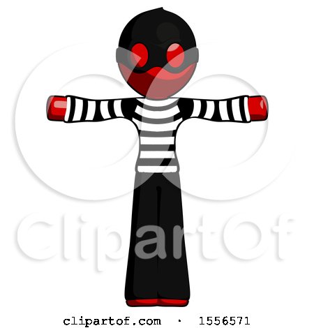 Red Thief Man T-Pose Arms up Standing by Leo Blanchette