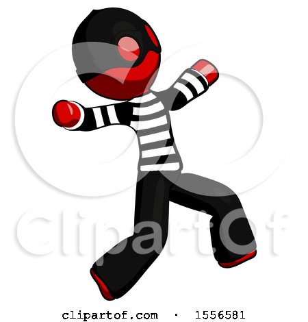Red Thief Man Running Away in Hysterical Panic Direction Right by Leo Blanchette