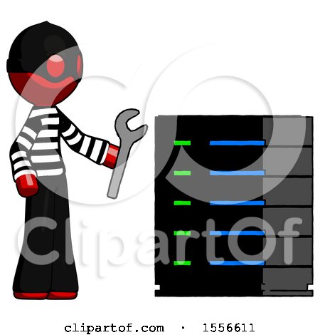 Red Thief Man Server Administrator Doing Repairs by Leo Blanchette