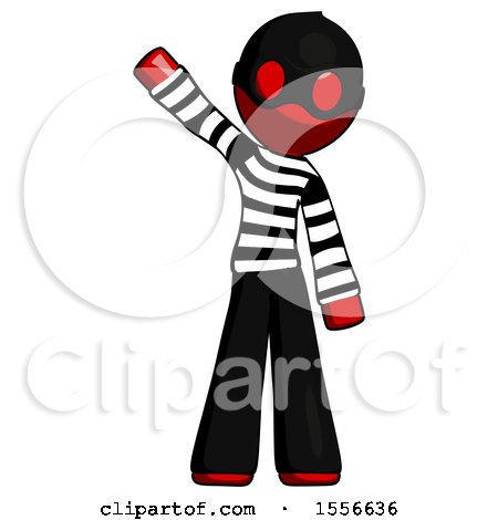 Red Thief Man Waving Emphatically with Right Arm by Leo Blanchette