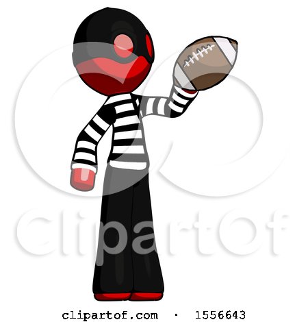 Red Thief Man Holding Football up by Leo Blanchette