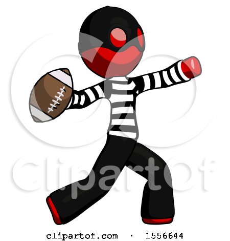 Red Thief Man Throwing Football by Leo Blanchette