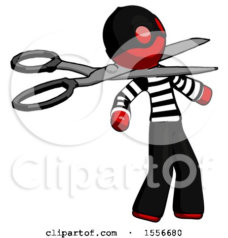 Red Thief Man Scissor Beheading Office Worker Execution by Leo Blanchette
