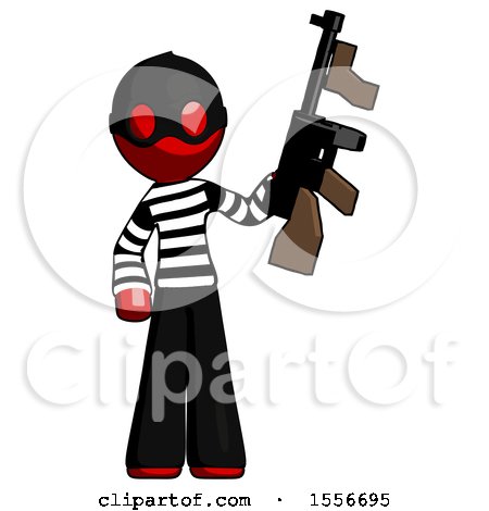 Red Thief Man Holding Tommygun by Leo Blanchette