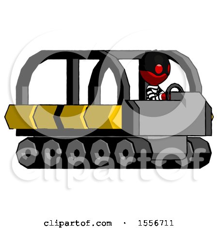 Red Thief Man Driving Amphibious Tracked Vehicle Side Angle View by Leo Blanchette