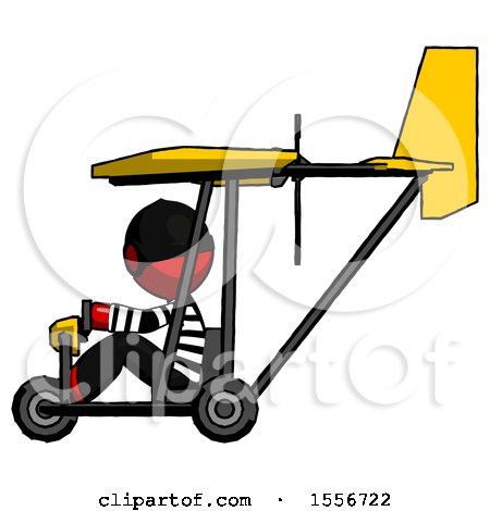 Red Thief Man in Ultralight Aircraft Side View by Leo Blanchette