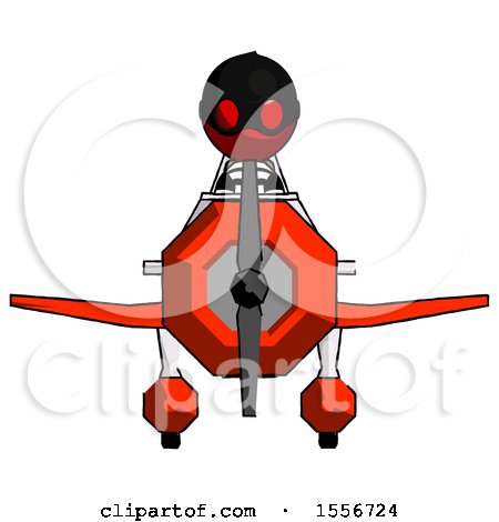 Red Thief Man in Geebee Stunt Plane Front View by Leo Blanchette