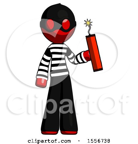 Red Thief Man Holding Dynamite with Fuse Lit by Leo Blanchette