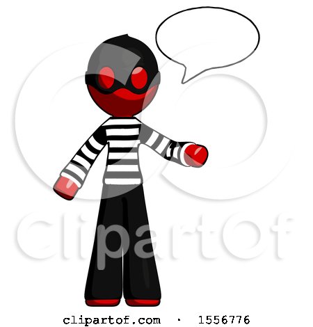Red Thief Man with Word Bubble Talking Chat Icon by Leo Blanchette