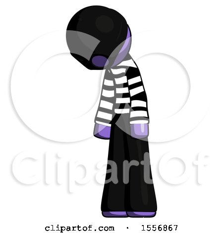 Purple Thief Man Depressed with Head down Turned Left by Leo Blanchette