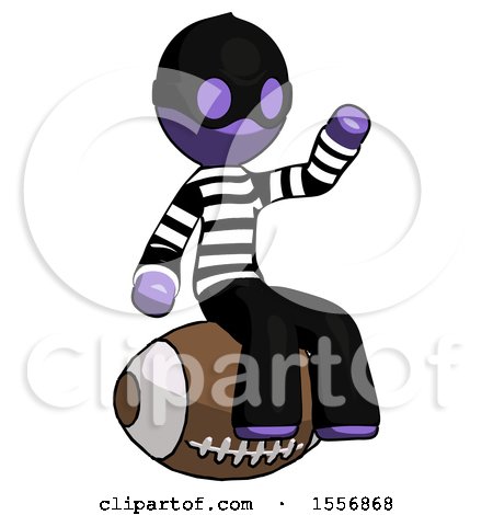 Purple Thief Man Sitting on Giant Football by Leo Blanchette