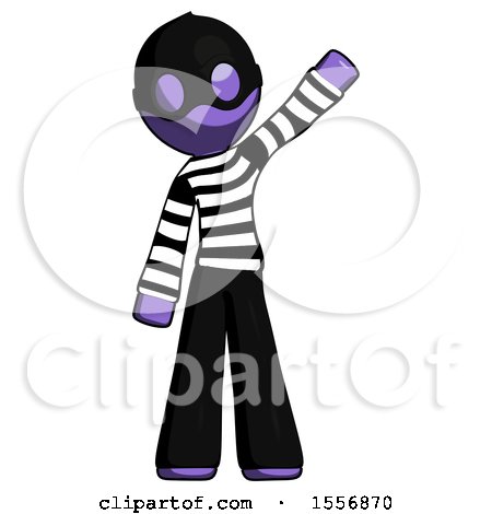 Purple Thief Man Waving Emphatically with Left Arm by Leo Blanchette