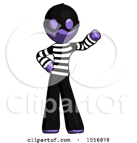 Purple Thief Man Waving Left Arm with Hand on Hip by Leo Blanchette
