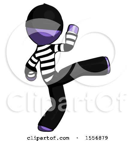 Purple Thief Man Kick Pose by Leo Blanchette