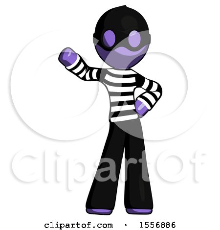Purple Thief Man Waving Right Arm with Hand on Hip by Leo Blanchette