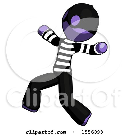 Purple Thief Man Running Away in Hysterical Panic Direction Left by Leo Blanchette