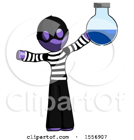 Purple Thief Man Holding Large Round Flask or Beaker by Leo Blanchette