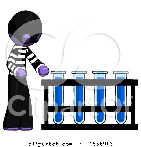 Purple Thief Man Using Test Tubes or Vials on Rack by Leo Blanchette